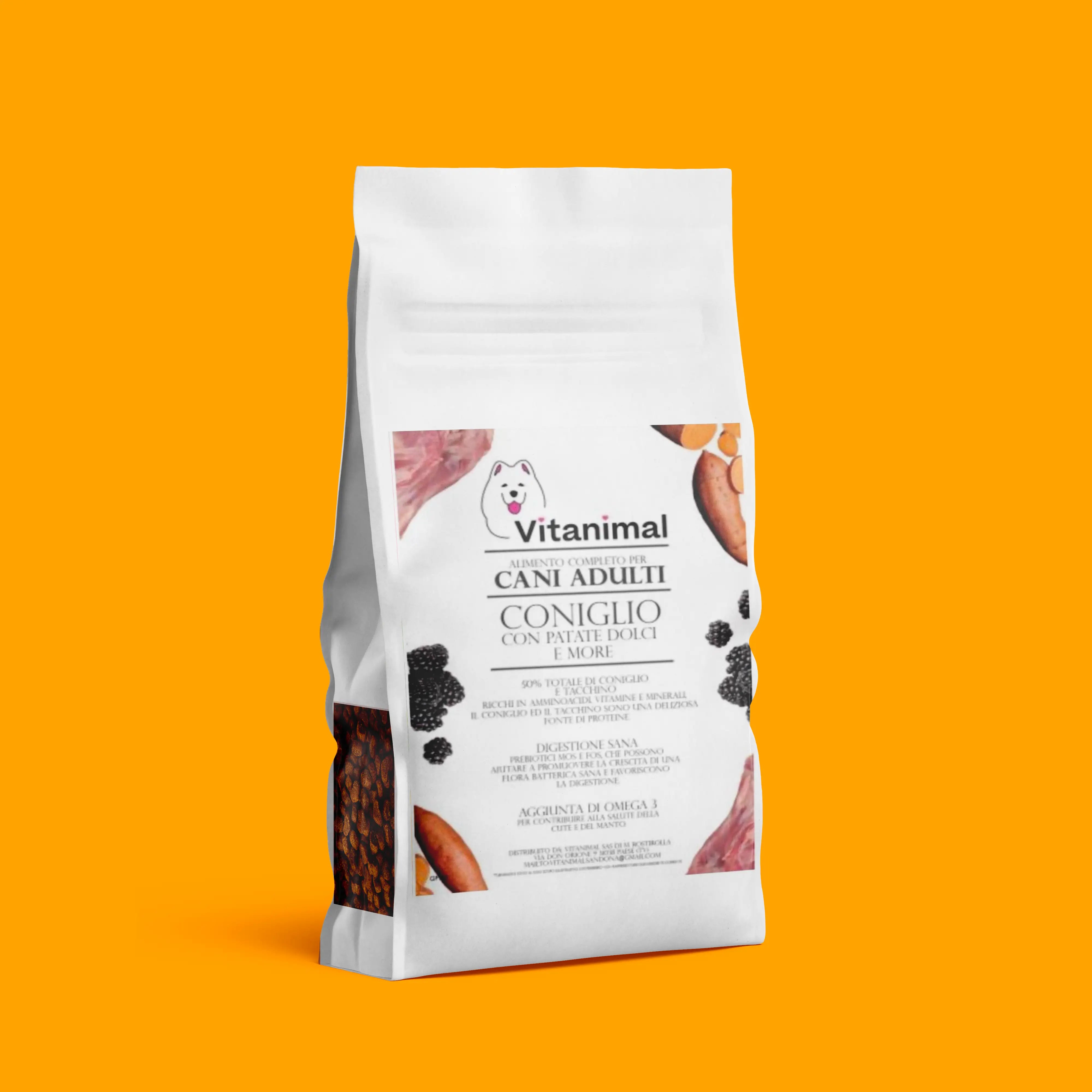 Crocchette gusto Coniglio con patate dolci e More – Cane Adulto