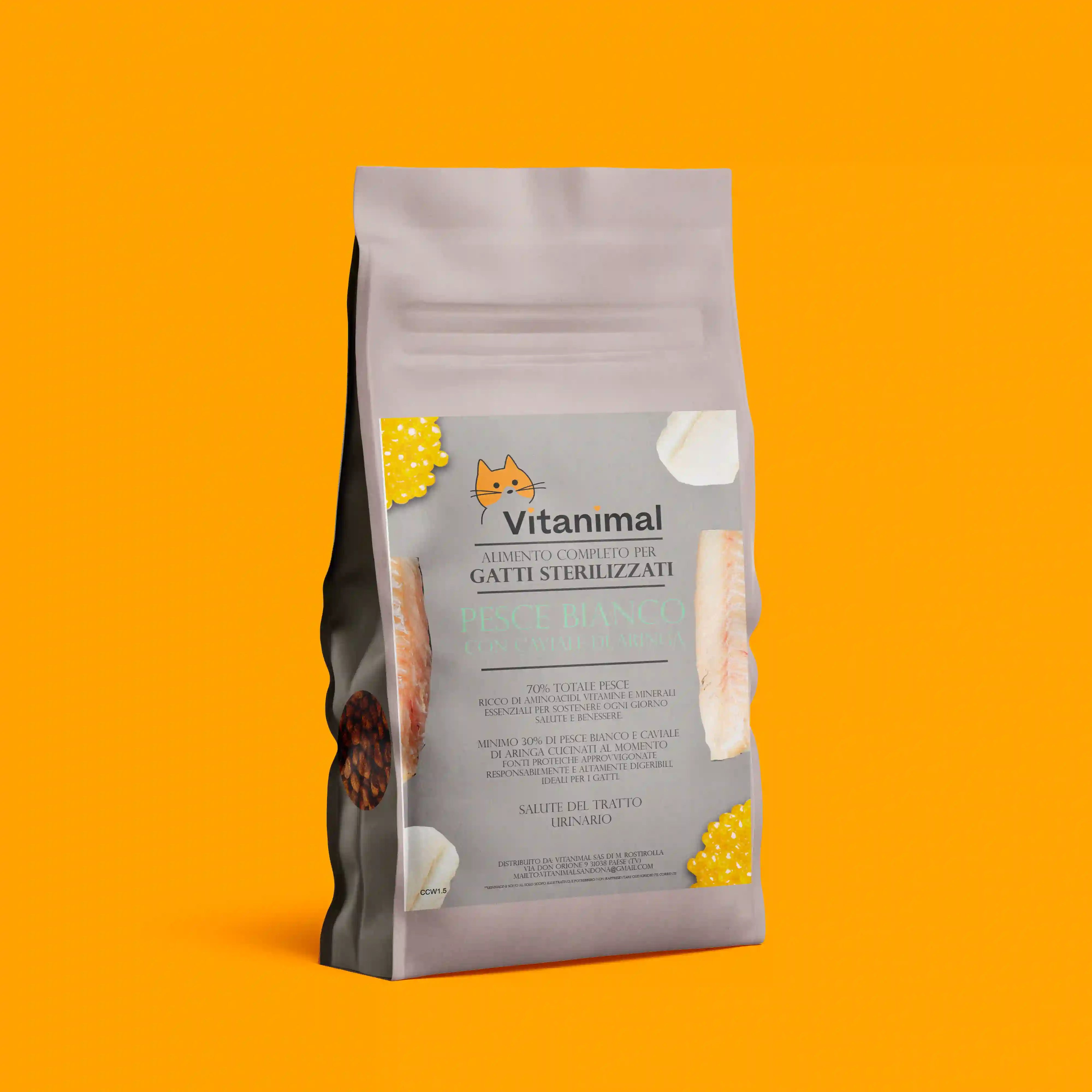 Croccantini gusto Pesce Bianco con caviale di Aringa – Gatti Sterilizzati