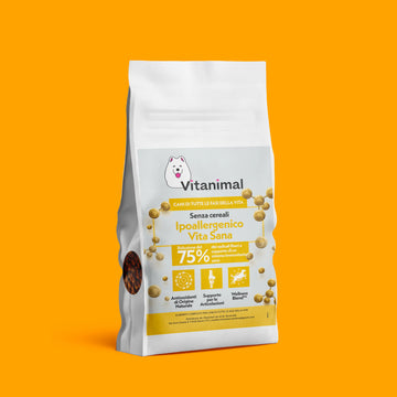 Crocchette gusto Salmone – Tutte le fasi della vita | Ipoallergenico Vita Sana | 1.5 kg